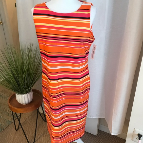NWT Shelby & Palmer Striped Sheath Dress Size 14 - Picture 1 of 10